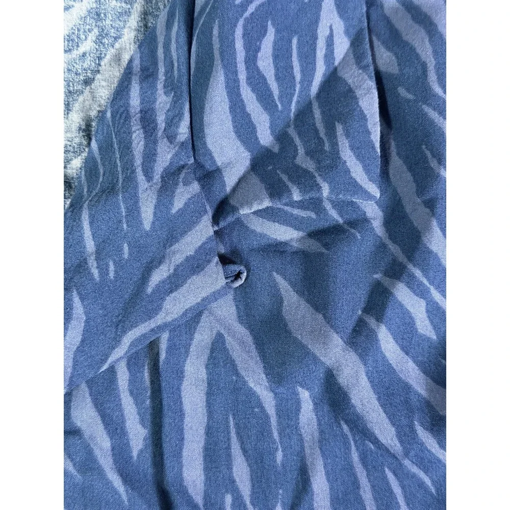 Banana Republic Hawaiian Camp Shirt Men Large Slim Fit Blue Loop Collar Aloha